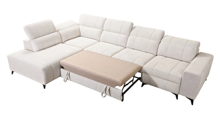 Ecksofa mit Schlaffunktion Penejos XI Lux beige linke Seite stilvolles Ecksofa mit bequemem ausziehbarem Fußteil