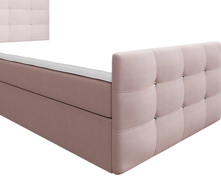 Boxspringbett Kansas 100x200 puderrosa Bett im modernen skandinavischen Stil mit gepolstertem Kopf- und Fußteil