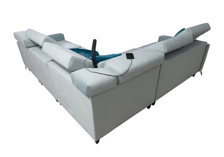 Ecksofa mit Schlaffunktion Rava IV navy blue velvet right-hand corner sofa comfort for everyday lounging container for bedding