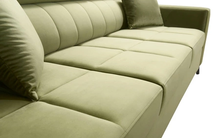 Sofa mit Schlaffunktion Nausa Quarzrosa mit verstellbaren Kopfstützen widerstandsfähig gegen Abrieb und Kratzer bequem zum Entspannen