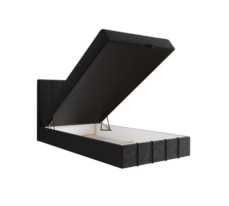 Boxspringbett Casey 100x200 graphit im modernen skandinavischen Stil mit gepolstertem Kopfteil Bett mit Staukasten