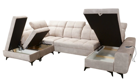 Ecksofa mit Schlaffunktion Buffalo VI creme rechts Funktionelles und stilvolles Ecksofa mit drei Bettkästen