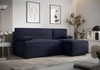 Ecksofa mit Schlaffunktion Brandon navyblau rechte Ecke weicher Stoff mit charakteristischer Schlingenoberfläche Bettzeugbehälter
