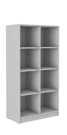 Makana niedriges Bücherregal hellgrau funktionelles Möbelstück für das Büro, Arbeitszimmer oder Jugendzimmer