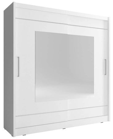 Porte Schiebeschrank 200 cm weiß moderne Garderobe ideal für ein Schlafzimmer Kleiderschrank oder Flur