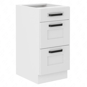 Stehender Küchenschrank mit Schubladen Livio 40 D 3S BB dampf-, temperatur- und spritzwasserbeständiger Schrank