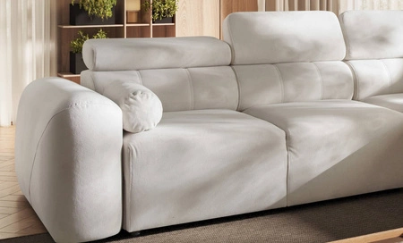 Ecksofa mit Schlaffunktion Cantare II lachsfarbenes bequemes Ecksofa für Wohnzimmer mit stilvollem Charakter weicher Stoff