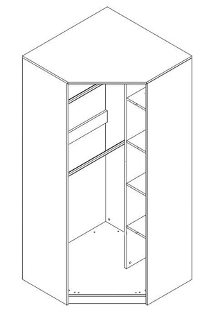 Eckgarderobe Rest Eiche Handwerk weiß / Esche modernes und funktionelles Möbelstück für das Jugendzimmer
