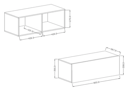 Wohnwände Ventom Eiche grandson modernistisches Design fügt sich perfekt in jede Einrichtung ein