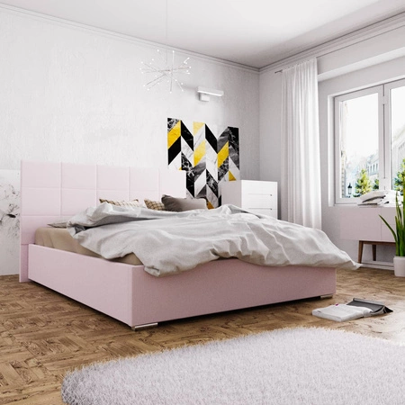 Eljas Polsterbett 180x200 puderrosa mit modernem Kopfteil ideal für Schlafzimmer