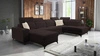 Ecksofa mit Schlaffunktion Kelly Sleek VI braun linke Seite modernes Design Ecksofa für Wohnzimmer mit verstellbaren Kopfstützen
