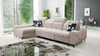 Ecksofa mit Schlaffunktion Buffalo XII beige linke Seite stilvolles und funktionelles Ecksofa mit Bettzeugcontainer