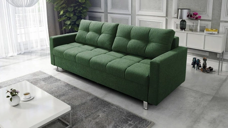 Sofa mit Schlaffunktion Bilbao grün modernes Design und breiter Funktionsstoff mit charakteristischer Schlingenoberfläche