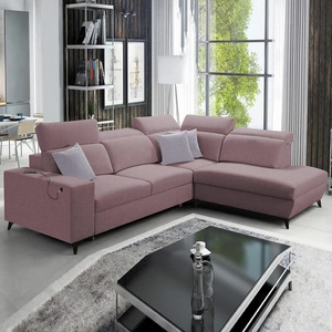 Ecksofa mit Schlaffunktion Kelly Sleek VII lavendel rosa rechts geflochtene komfortable und funktionale Ecksofa für Wohnzimmer