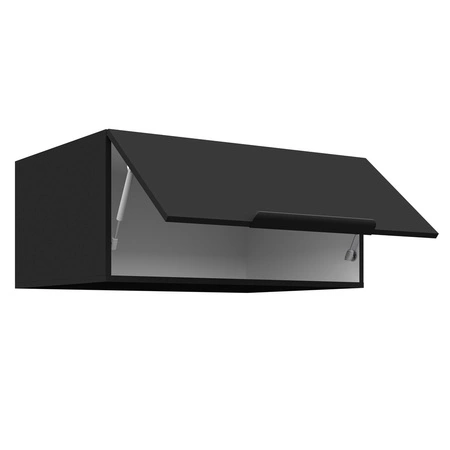 Hängeschrank Schwarz 80 NAGU-36 1F Metallkante Griff Küchenschrank resistent gegen Dampf hohe Temperatur und Verschüttungen