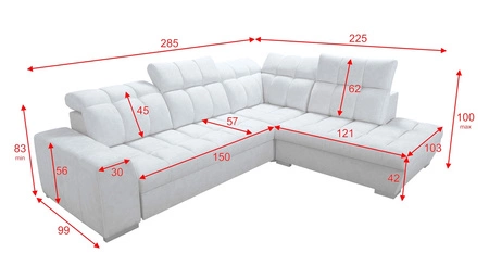 Ecksofa mit Schlaffunktion Luigi VII Honig rechts bequemes klappbares Ecksofa in einer modernen Form