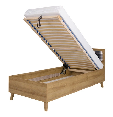 Memone Möbelset goldene Eiche / weiß / graphit modernes Design stilvolles Möbelset für Jugendzimmer im skandinavischen Stil