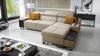 Ecksofa mit Schlaffunktion Alcamo beige rechte Ecke elegantes und stilvolles Ecksofa mit einer ausziehbaren praktischen Schublade an der Seite des Möbels