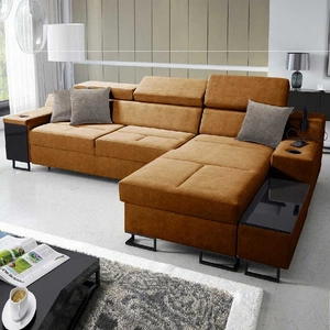 Ecksofa mit Schlaffunktion Alcamo honey right elegantes und stilvolles Ecksofa mit einer ausziehbaren praktischen Schublade an der Seite des Möbels