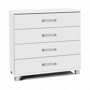 Kommode Maximus 90 cm weiß modernistisches Design Kommode auf Rollenschienen