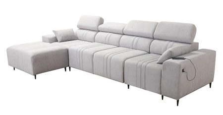 Ecksofa mit Schlaffunktion Castel XII blau linke Seite stilvolles und bequemes Ecksofa für Wohnzimmer funktionelle verstellbare Kopfstützen
