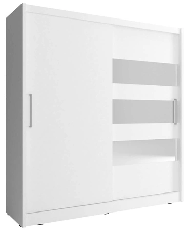 Itaka 200 cm Schiebeschrank weiß moderne Garderobe ideal für ein Schlafzimmer Kleiderschrank oder Flur