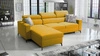 Ecksofa mit Schlaffunktion Savona gelb links komfortables und elegantes Ecksofa mit verstellbaren Kopfstützen Ziernähte 
