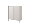 Kommode Sesti 104 cm beige Designerkommode mit originellem Design auf stabilem Metallsockel