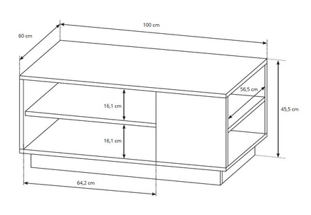 Couchtisch Space weiß / Eiche Handwerk Gold modernistisches Design und moderne Form der Möbel auslaufsicher oben