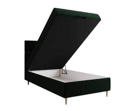 Boxspringbett Bing 120x200 flaschengrün im modernen skandinavischen Stil mit gepolstertem Kopfteil Bett mit Staukasten