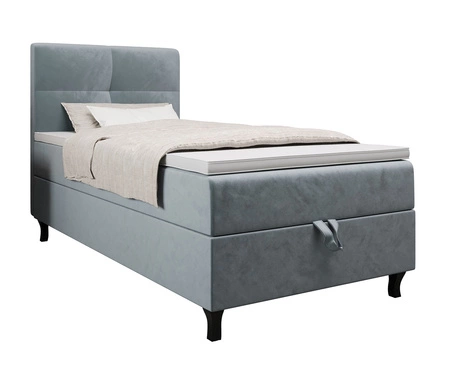 Boxspringbett Melba 90x200 türkis Bett im modernen skandinavischen Stil mit gepolstertem Kopfteil Bett mit Staukasten