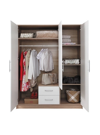 Kleiderschrank mit Spiegel Caspe 150 cm anthrazit modernes Design ABS-Finish und Aluminiumgriffe