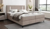 Boxspringbett Norco 140x200 dunkelbeige stilvolles Bett mit Staukasten Beleuchtung im Kopfteil fügt eine einzigartige Note