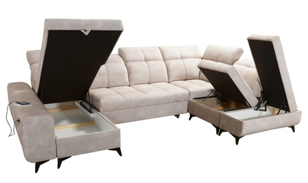 Ecksofa mit Schlaffunktion Buffalo VI creme links funktionelles und stilvolles Ecksofa mit drei Bettkästen