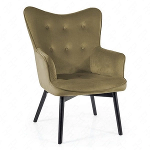 Carmen Sessel Olive flecken- und kratzfest bequem beim Entspannen Holzbeine