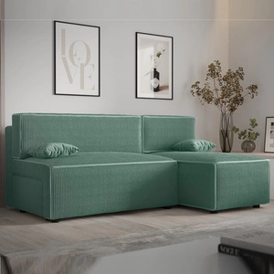 Ecksofa mit Schlaffunktion Brandon Patina rechte Ecke dreidimensionaler Stoff mit ausdrucksstarken Streifen Bettzeugbehälter