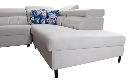 Ecksofa mit Schlaffunktion Belvi III dunkelbeige rechts bequemes und elegantes Ecksofa für das Wohnzimmer mit praktischem Stauraum an der Seite