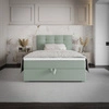 Boxspringbett Flint 90x200 mint im modernen skandinavischen Stil mit gepolstertem Kopfteil Bett mit Staukasten