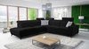 Ecksofa mit Schlaffunktion Kelly Sleek IX schwarz links elegantes Ecksofa mit bequemen Armlehnen und verstellbaren Kopfstützen