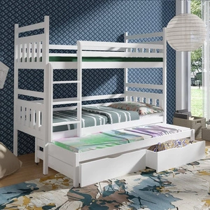 Etagenbett Hania 3-Personen 80x190 cm ideal für ein Kinderzimmer spart Bodenfläche nimmt den Platz eines Einzelbettes