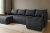 Ecksofa mit Schlaffunktion Selva U grau interessant präsentiert Ecksofa für Wohnzimmer Samtstoff mit eleganter Struktur