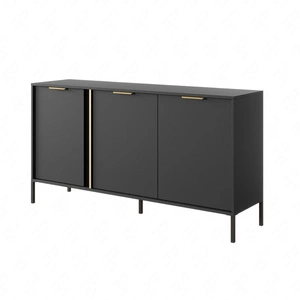 Goldene 153 cm anthrazitfarbene Kommode modernes Design ideal für moderne Innenräume goldene Kante Griff fügt Eleganz