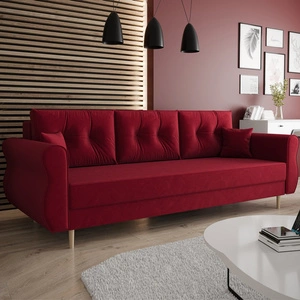 Wilkins Sofa mit Schlaffunktion kastanienbraun elegantes Sofa für Wohnzimmer im skandinavischen Stil geschwungene Seiten verleihen Charakter