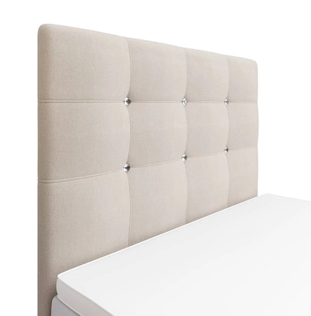 Boxspringbett Kingston 120x200 beige Bett im modernen skandinavischen Stil mit gepolstertem Kopfteil mit Kristallen Bett mit Staukasten