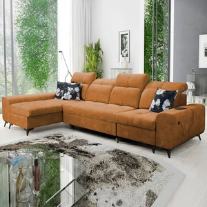 Ecksofa mit Schlaffunktion Buffalo XII honey links stilvolles und funktionelles Ecksofa mit Bettkasten