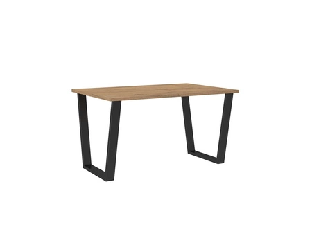 Woburn Tisch 138x90 cm Eiche lancelot / schwarz schlichte Form der Möbel mit stilvollen schwarzen Beinen im Loft-Stil bereichert auslaufsichere Platte