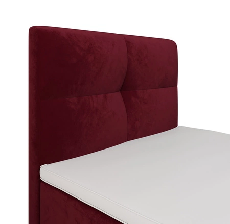 Boxspringbett Melba 90x200 dunkelrot Bett im modernen skandinavischen Stil mit gepolstertem Kopfteil Bett mit Staukasten