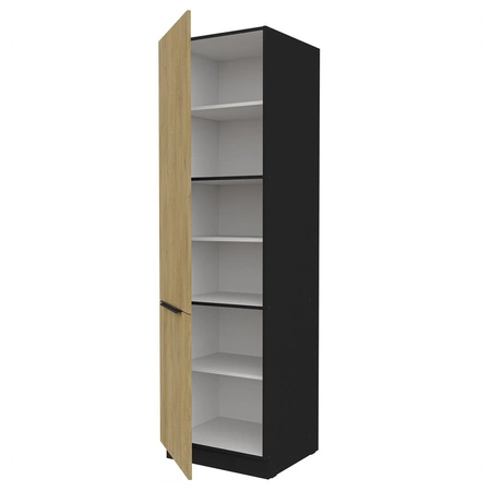 Küchenhochschrank Crotone 60 DK-210 2F Küchenschrank feuchtigkeits- und beschädigungsbeständige Fronten mit Metallkantengriffen