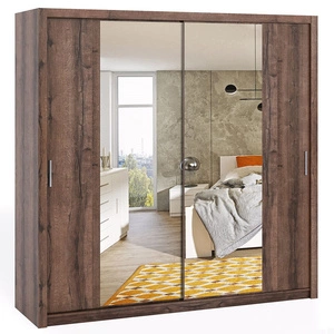 Verspiegelter Schiebeschrank Rico 220 cm Eiche Kloster funktionelle Möbel im klassischen Stil Kleiderschrank für das Schlafzimmer oder Flur gewidmet