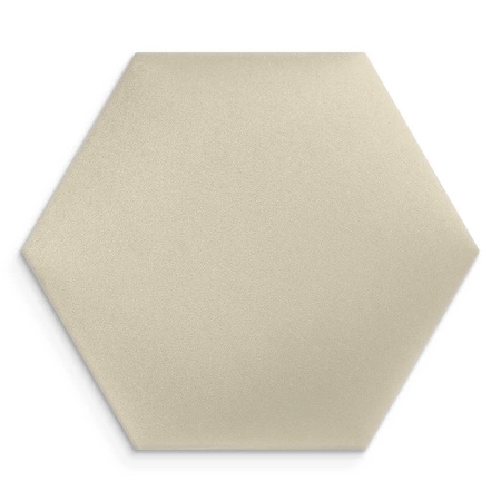 Gepolstertes Paneel Hexagon 40x35 cm cremefarbenes stilvolles Wandpaneel Veloursstoff modische Dekoration jedes Interieurs